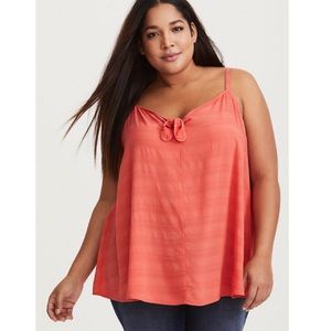 TORRID Coral Cami with Front Tie